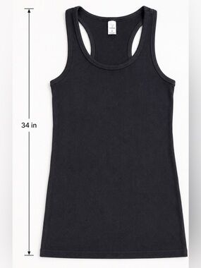 west loop Black Ribbed Tank 34 length-M with Racerback sexy